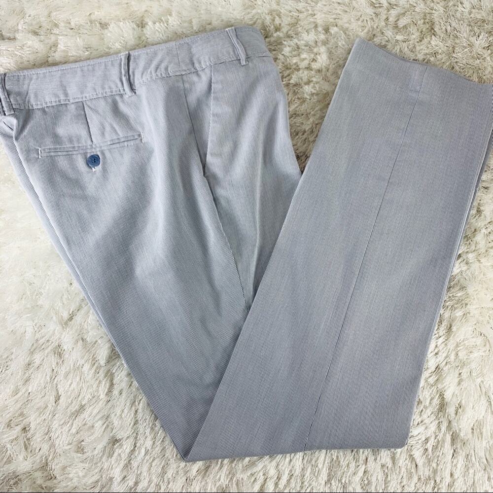 Dalia Blue White Stripe Seersucker Pants Sz 8